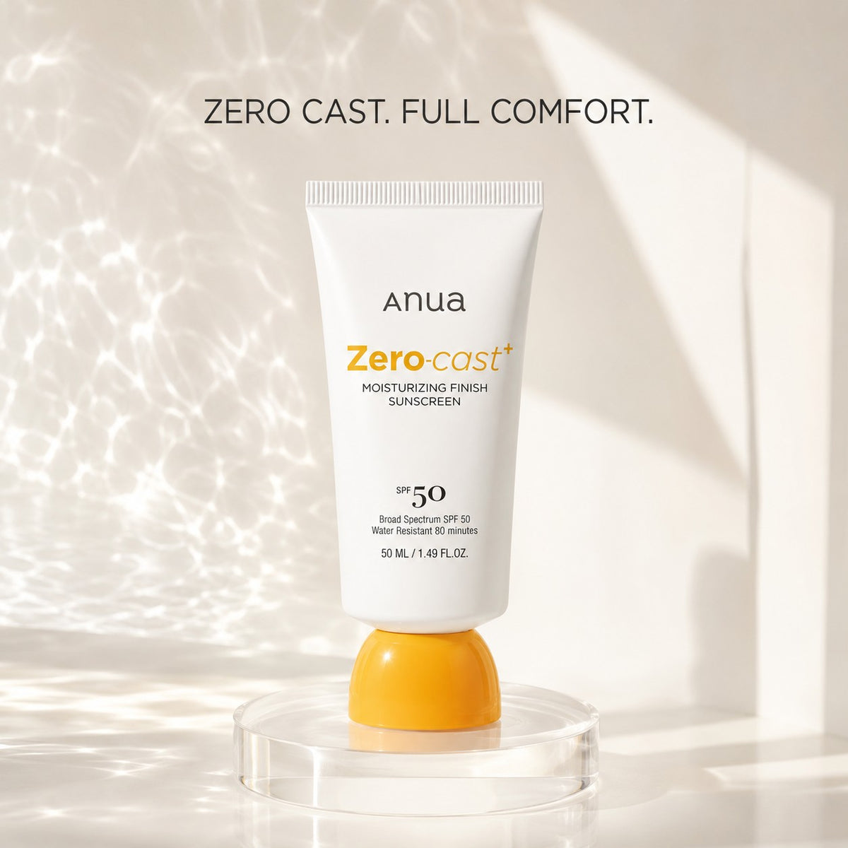 Anua Zero-Cast Hidratante Finish Protetor Solar 50 ml