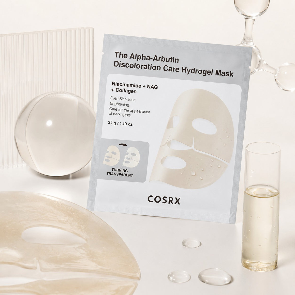 COSRX The Alpha-Arbutin Discoloration Care Máscara de Hidrogel 3 unidades