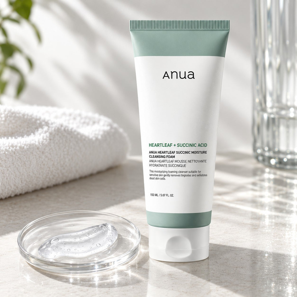 Anua Heartleaf Succinic Moisture Espuma de Limpeza 150 ml