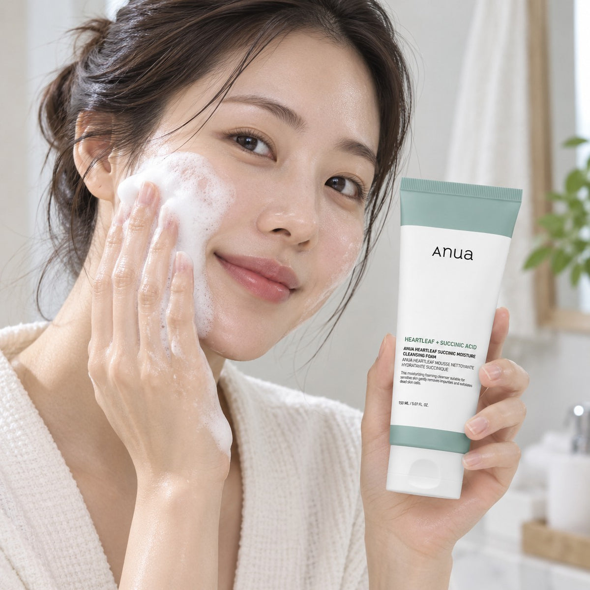 Anua Heartleaf Succinic Moisture Espuma de Limpeza 150 ml