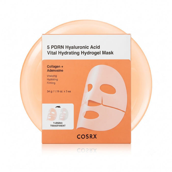 COSRX 5 PDRN Hyaluronic Acid Vital Hydrating Máscara de Hidrogel 3 unidades