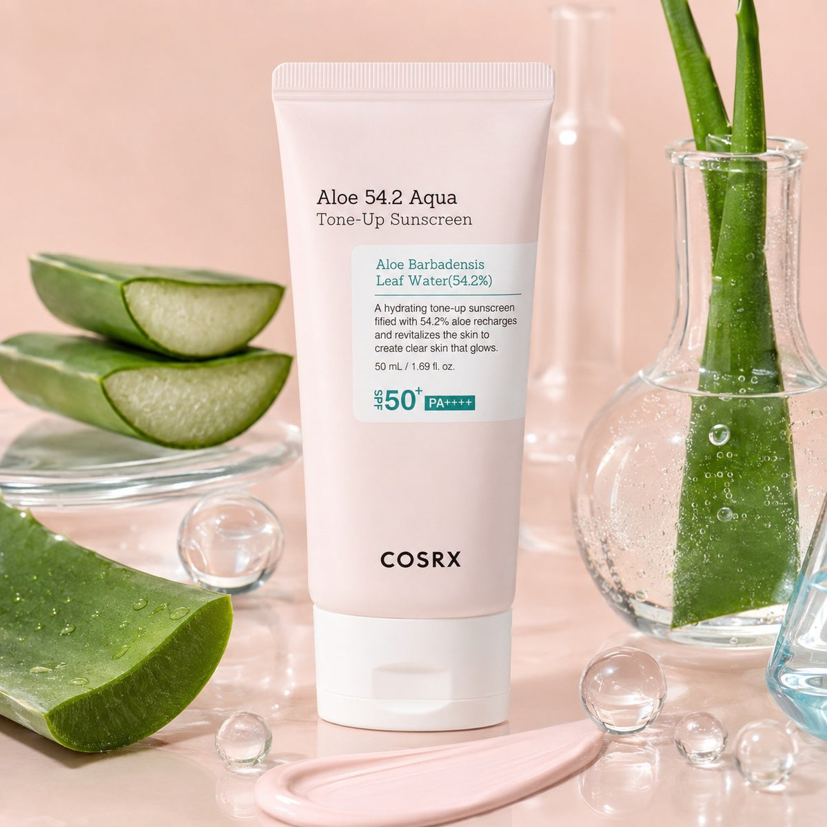 COSRX Aloe 54.2 Aqua Tone-Up Protetor Solar SPF 50+ PA++++ 50 ml