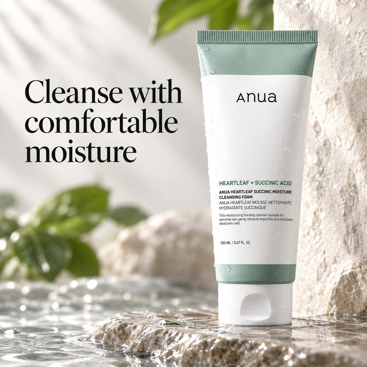 Anua Heartleaf Succinic Moisture Espuma de Limpeza 150 ml