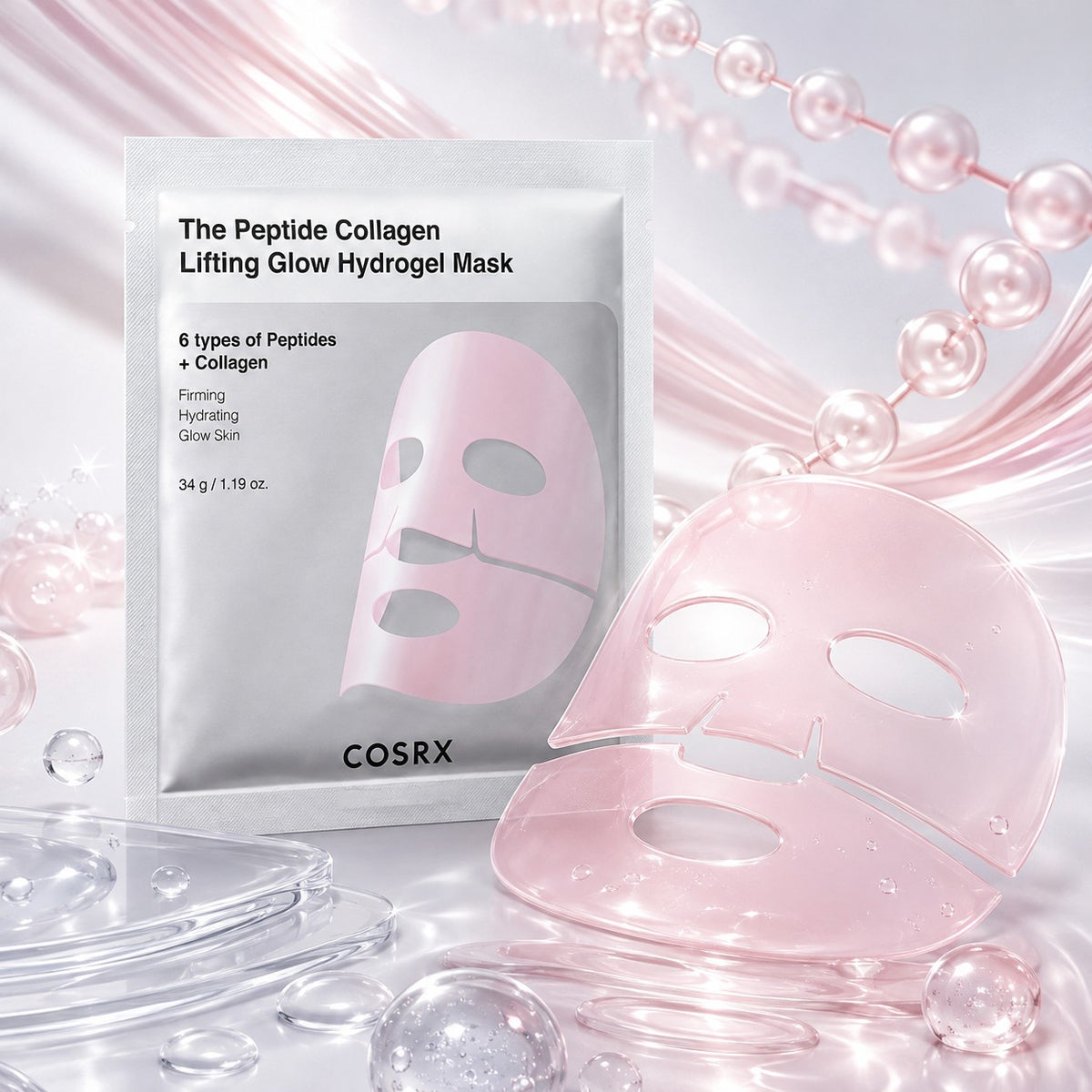 COSRX The Peptide Collagen Lifting Máscara de Hidrogel Glow 3 unidades