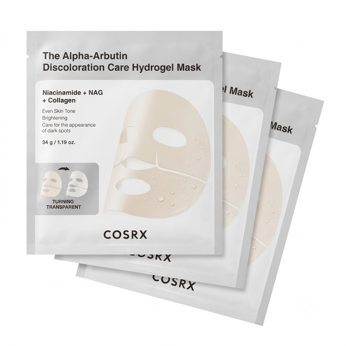 COSRX The Alpha-Arbutin Discoloration Care Máscara de Hidrogel 3 unidades
