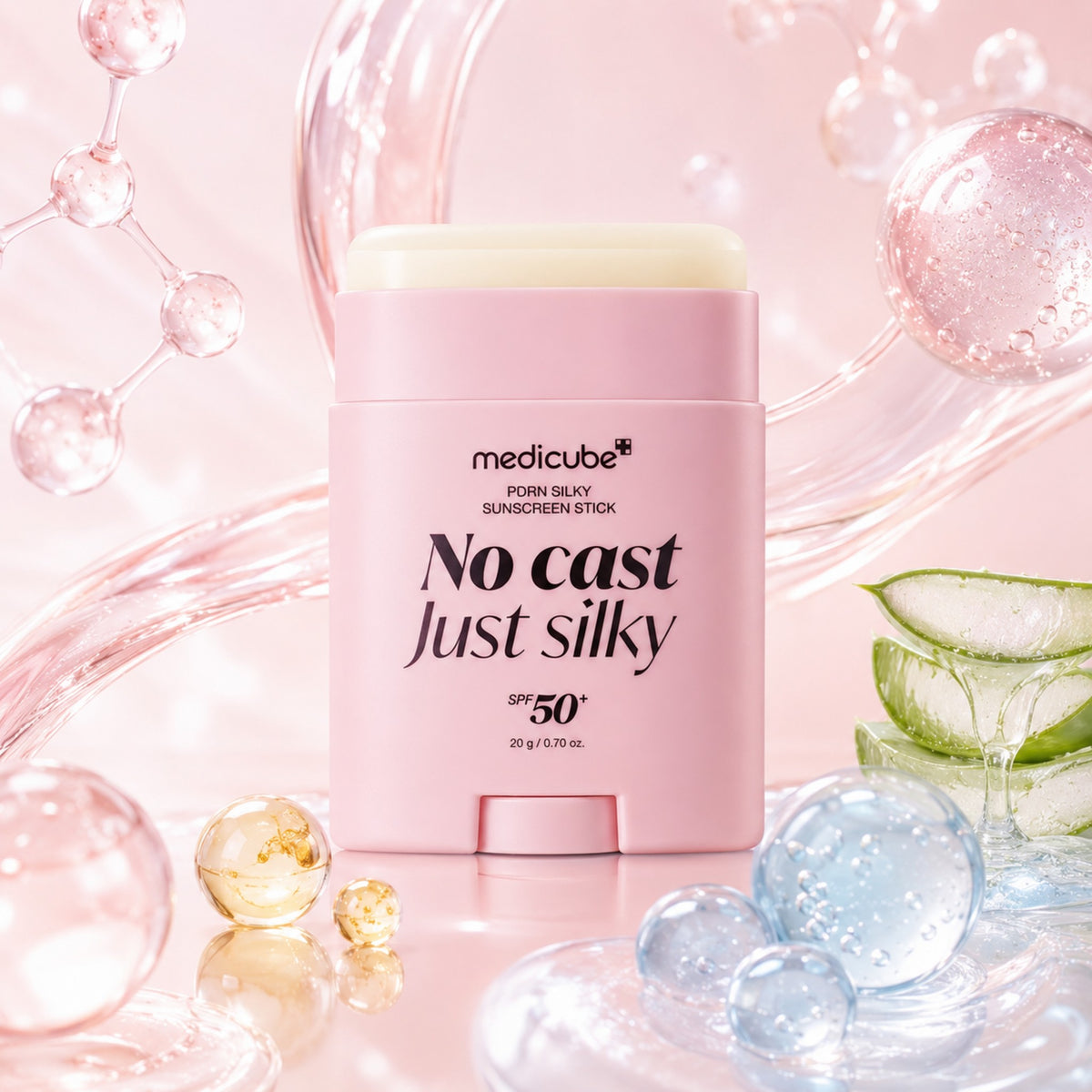 medicube PDRN Silky Protetor Solar em Bastão SPF 50+ 20 g