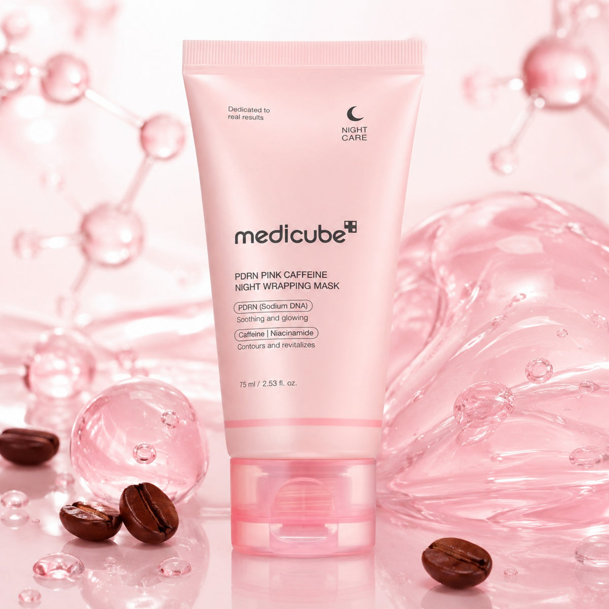 MEDICUBE PDRN Máscara de Noite Pink Caffeine 75 ml